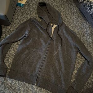 NEW - H&M H & M Mens Zip Up Hoodie XL Grey Blue - RARE